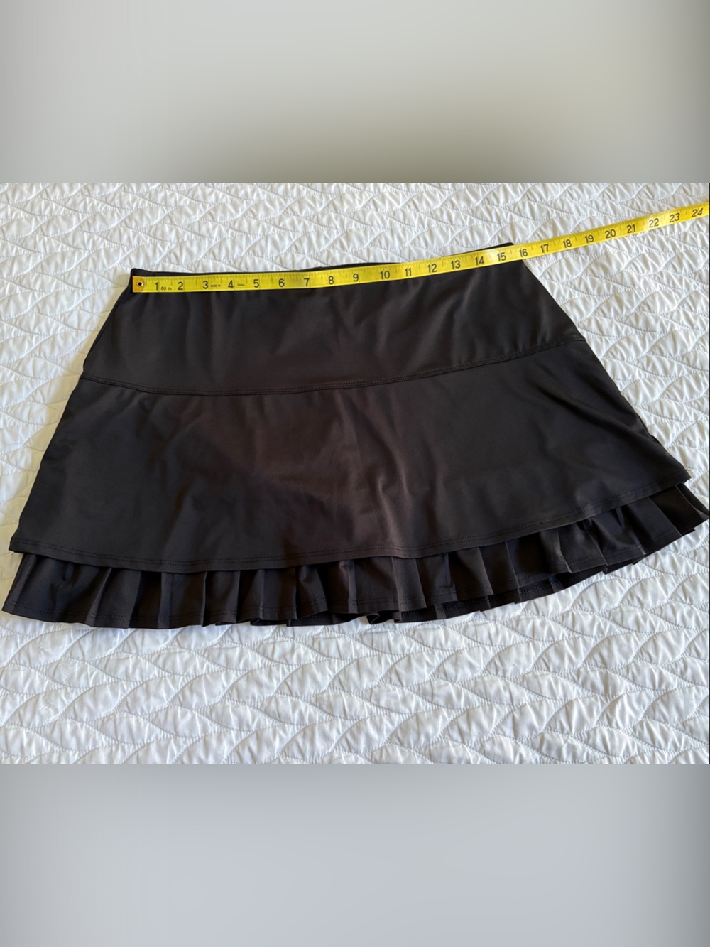 Lucky in love Black Ruffled Tennis Skirt - Classic Women's Skirt -large